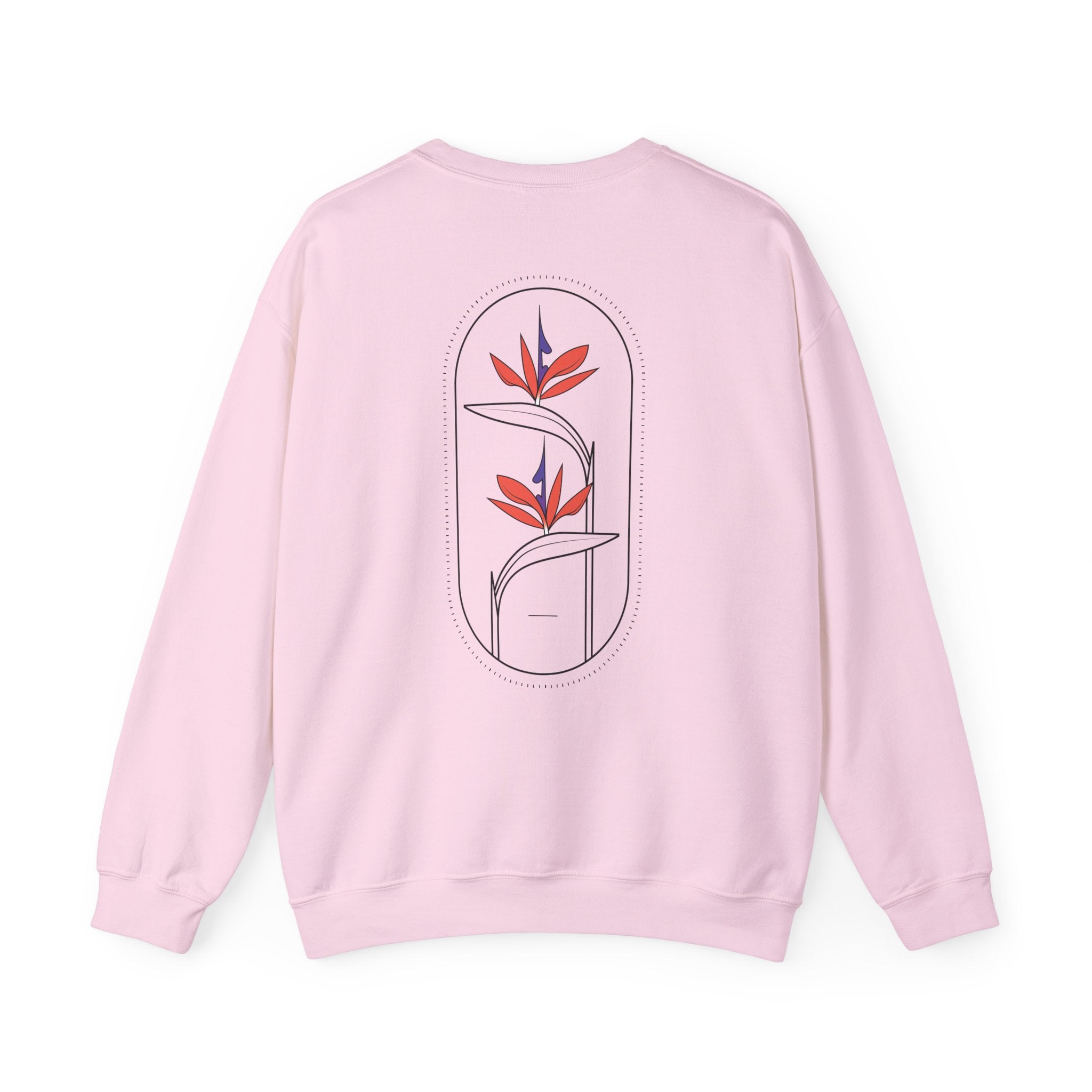 Heliconia Flower Crewneck Sweatshirt — Tropical Botanical Design