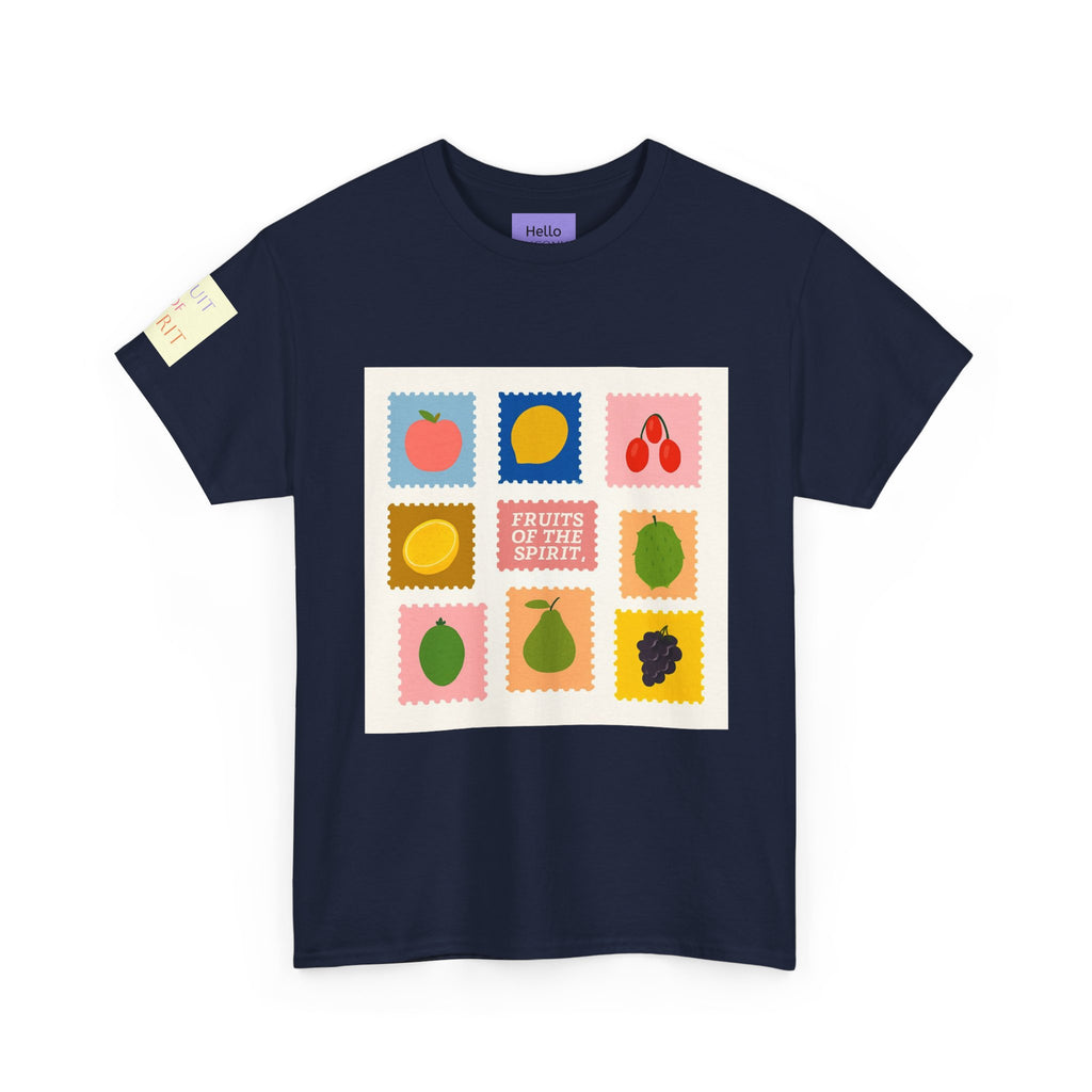 Fruit Stamps Graphic Tee — Cute Retro Produce Pattern
