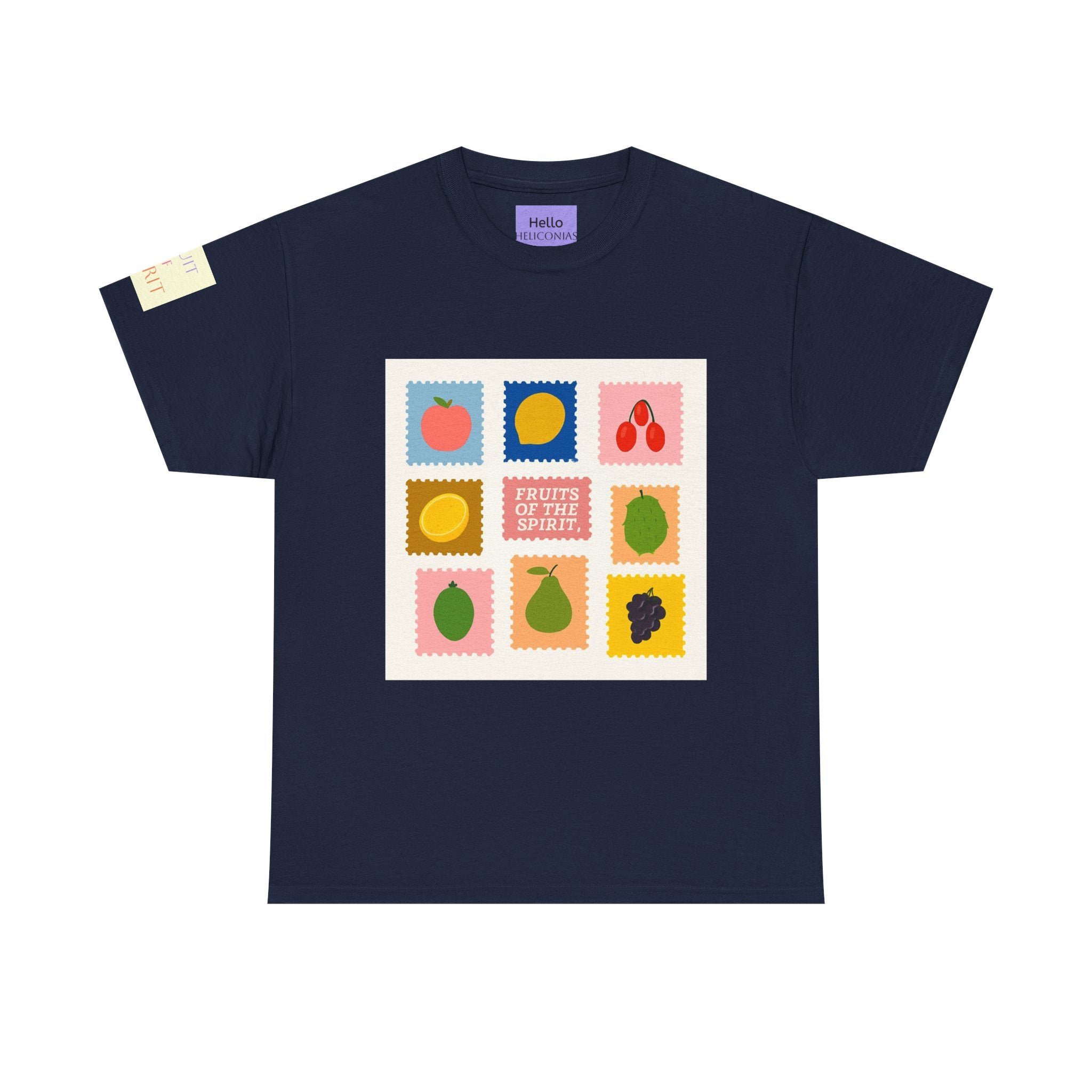 Fruit Stamps Graphic Tee — Cute Retro Produce Pattern