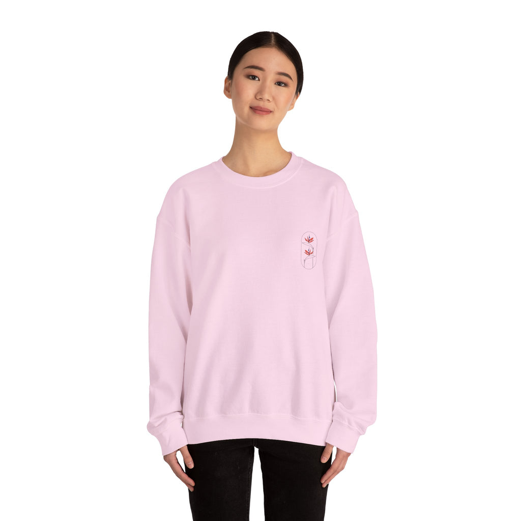 Heliconia Flower Crewneck Sweatshirt — Tropical Botanical Design