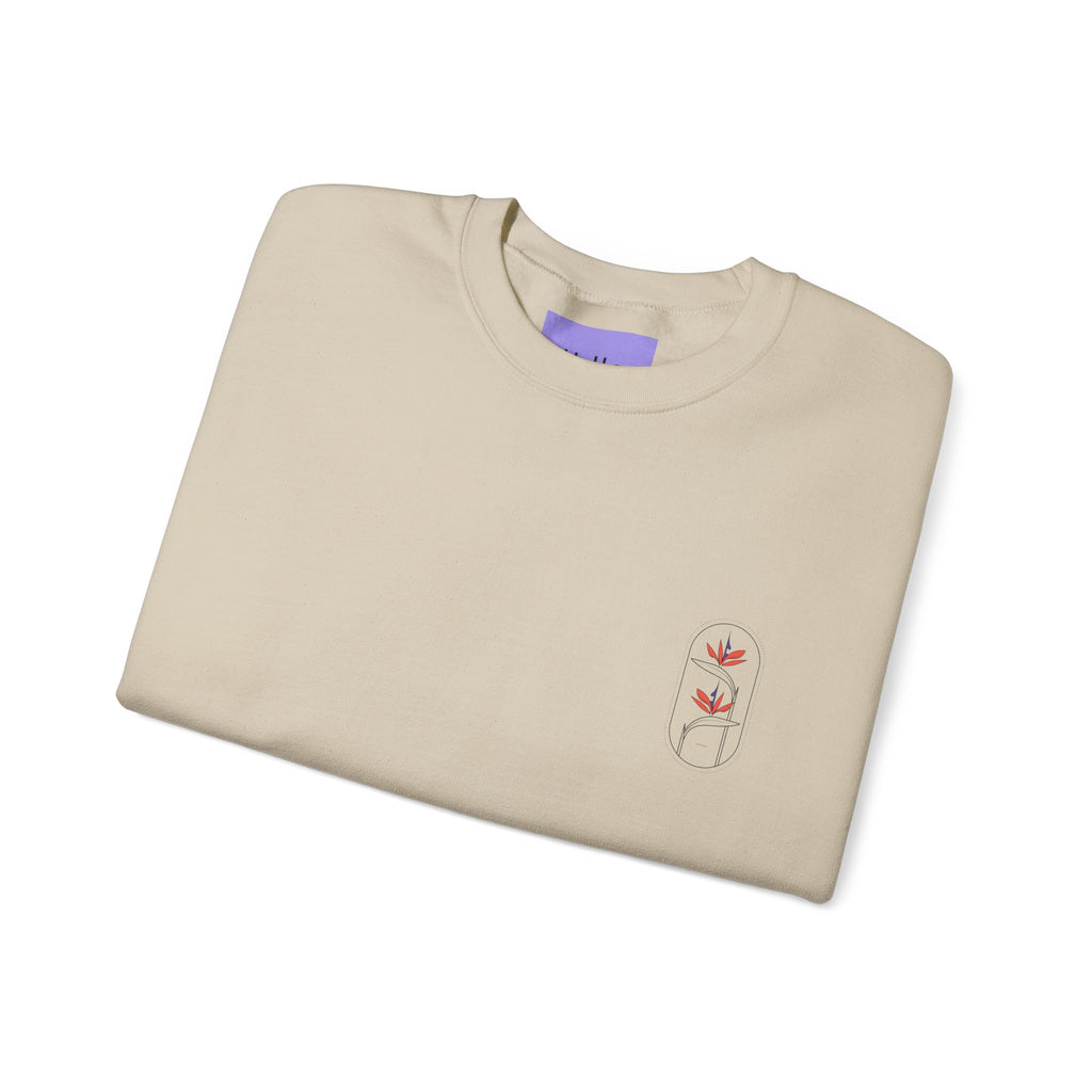 Heliconia Flower Crewneck Sweatshirt — Tropical Botanical Design