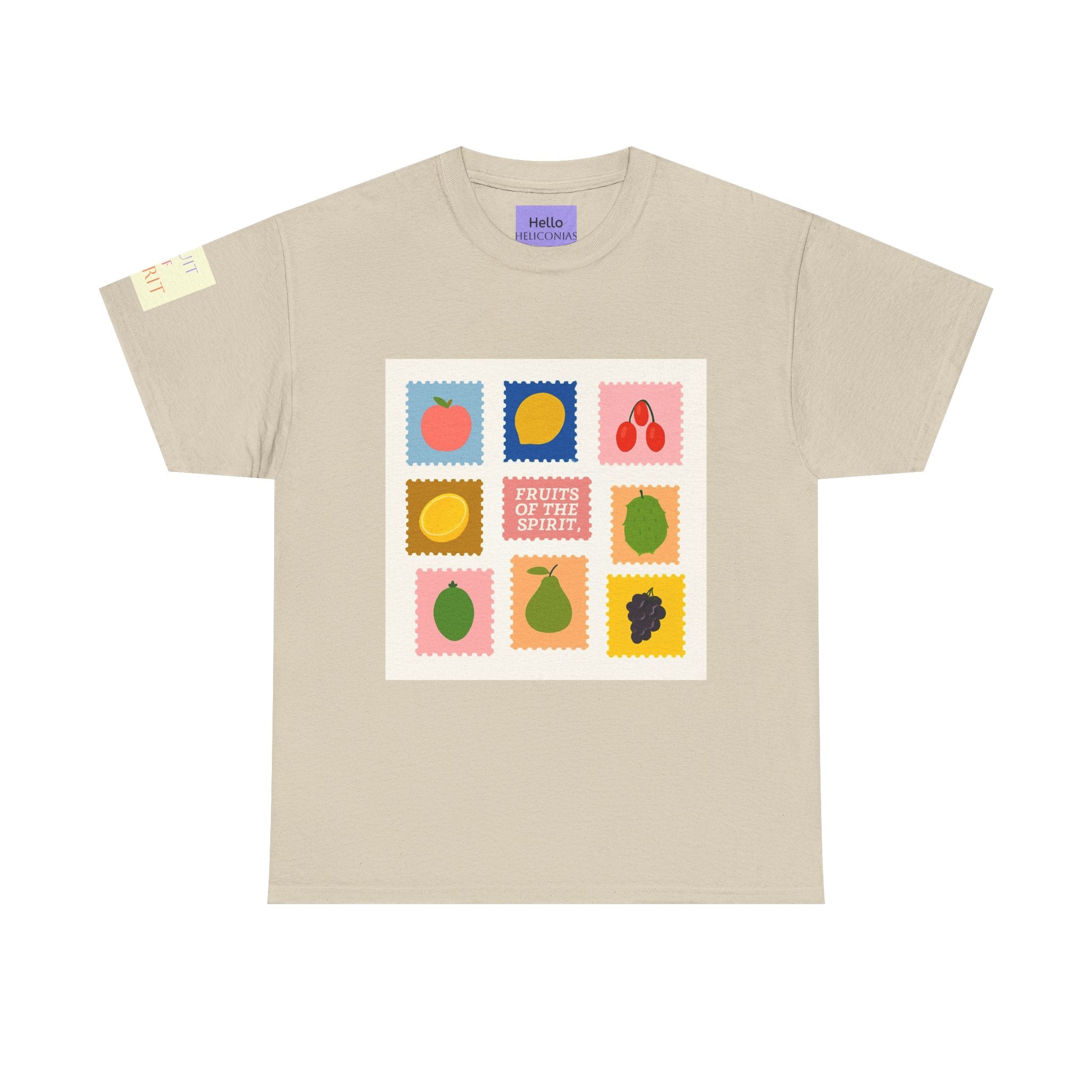 Fruit Stamps Graphic Tee — Cute Retro Produce Pattern
