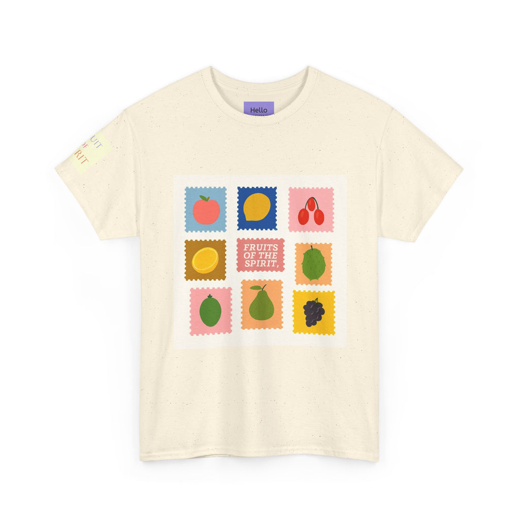 Fruit Stamps Graphic Tee — Cute Retro Produce Pattern