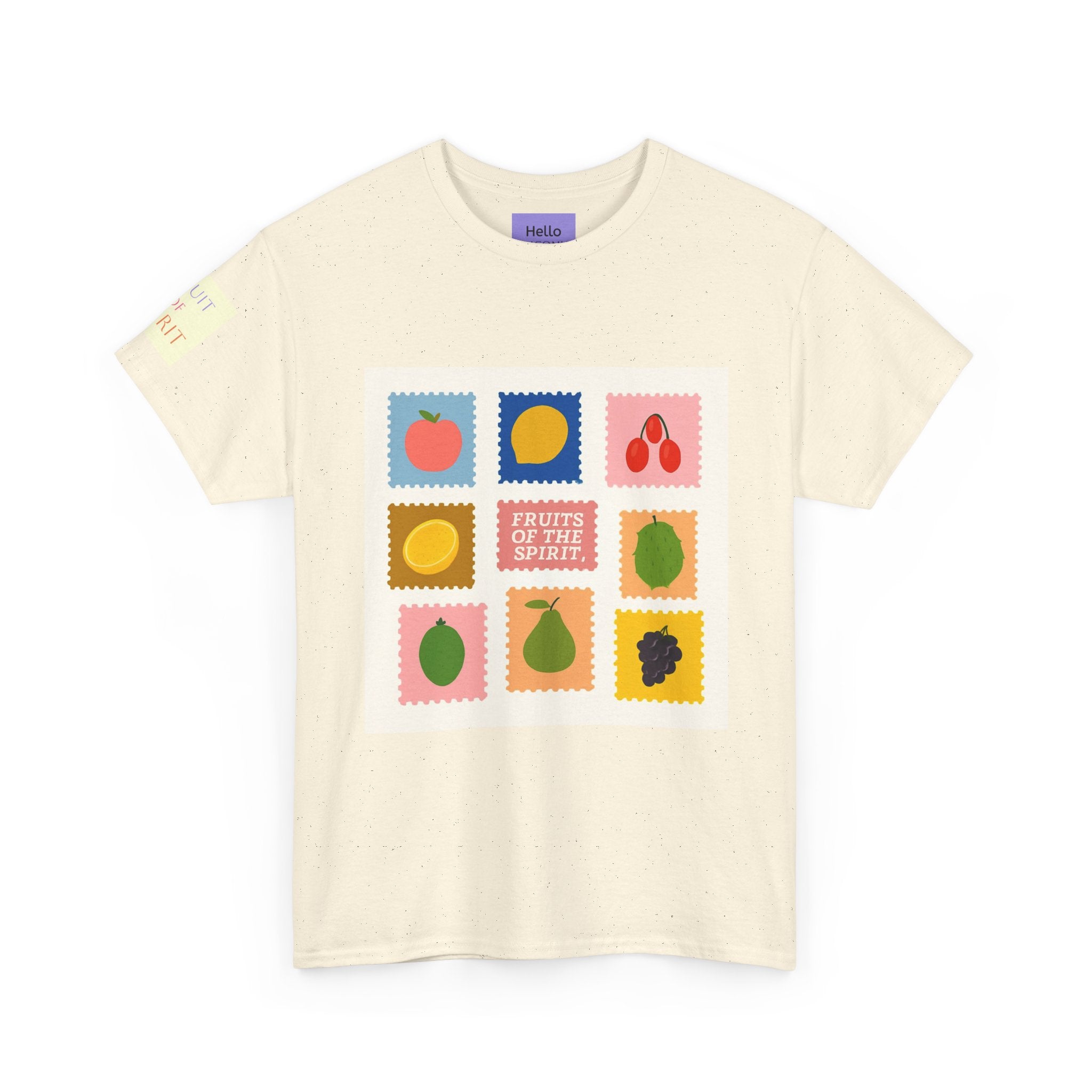 Fruit Stamps Graphic Tee — Cute Retro Produce Pattern