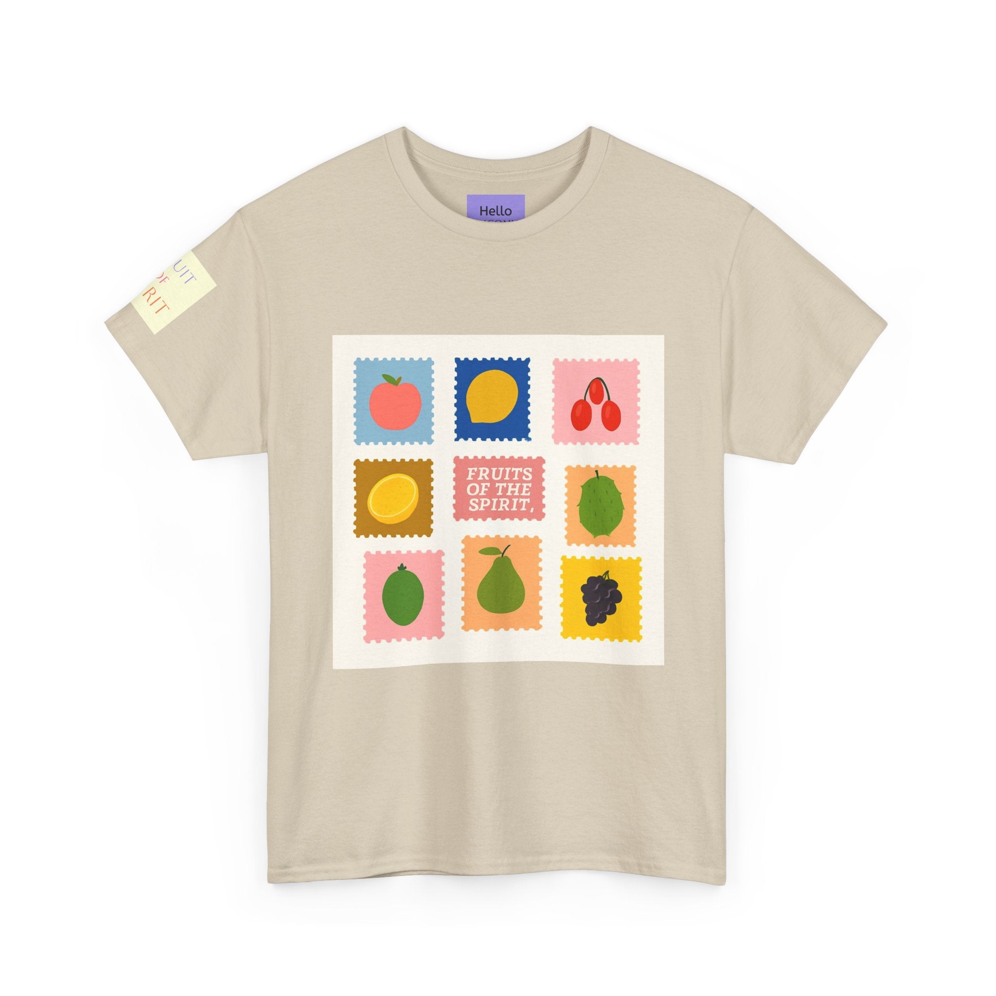 Fruit Stamps Graphic Tee — Cute Retro Produce Pattern
