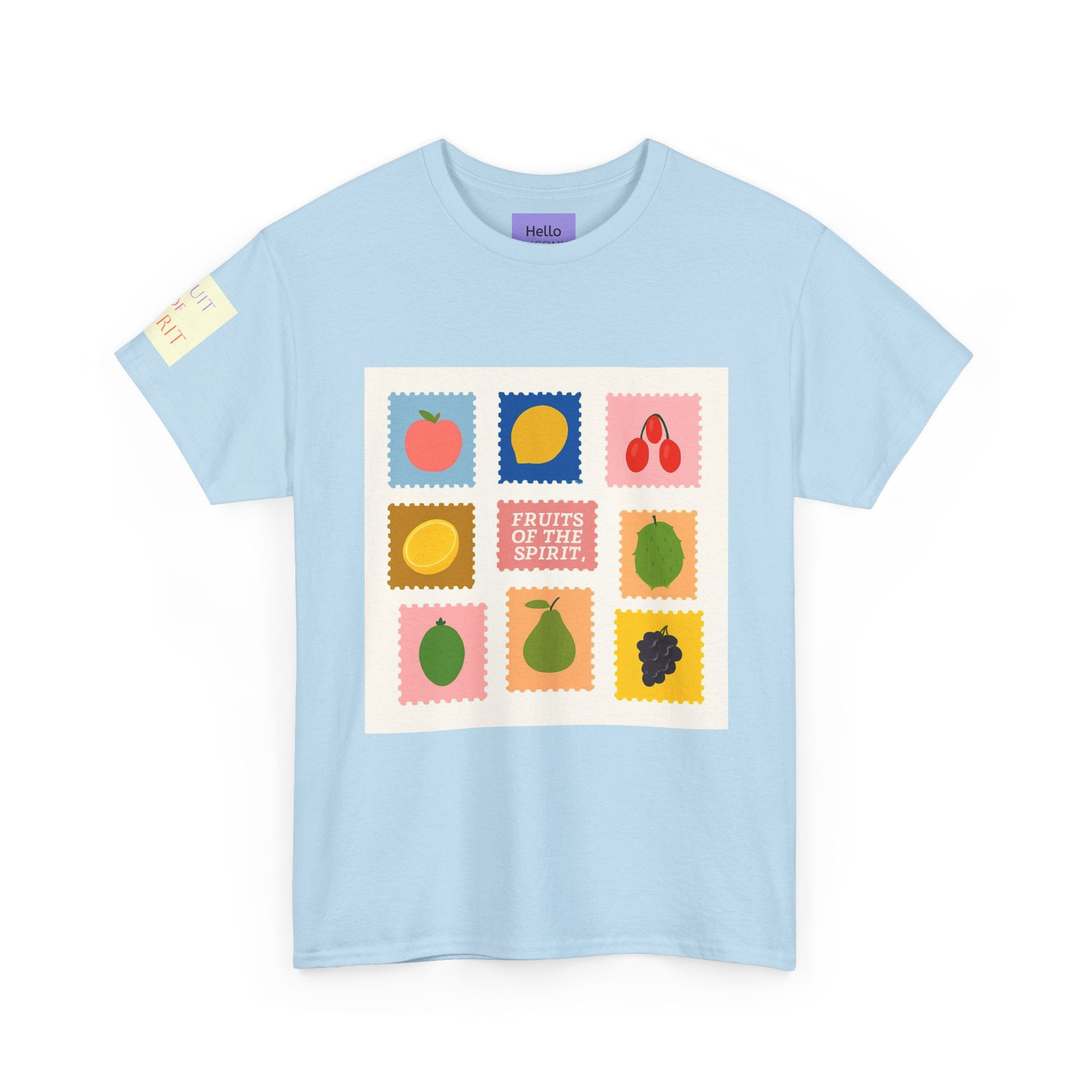 Fruit Stamps Graphic Tee — Cute Retro Produce Pattern