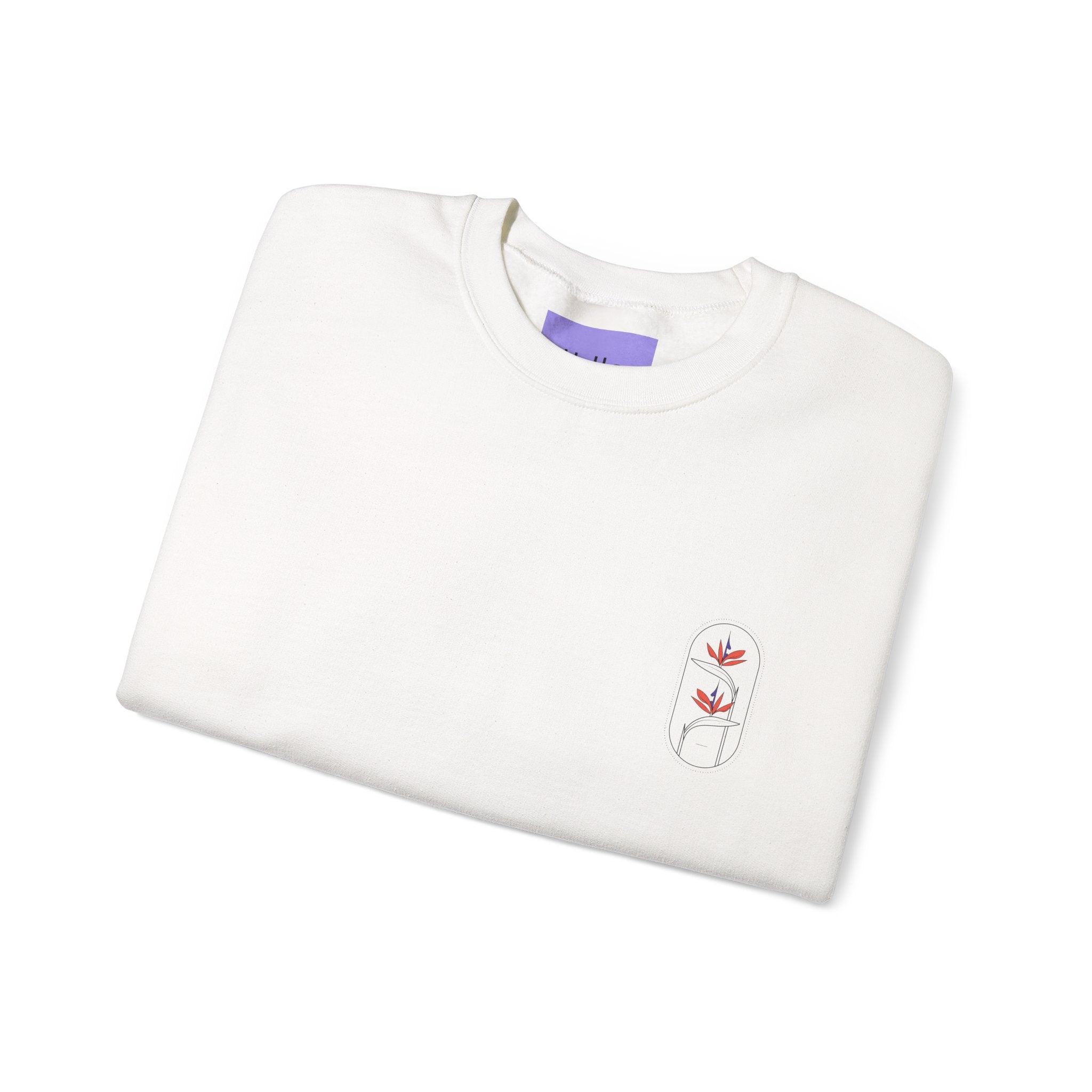 Heliconia Flower Crewneck Sweatshirt — Tropical Botanical Design