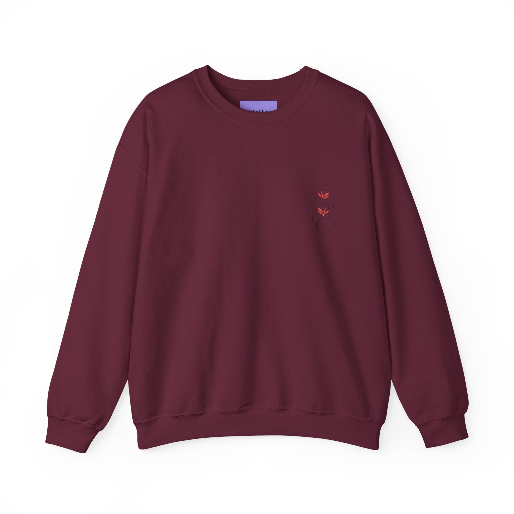 Heliconia Flower Crewneck Sweatshirt — Tropical Botanical Design