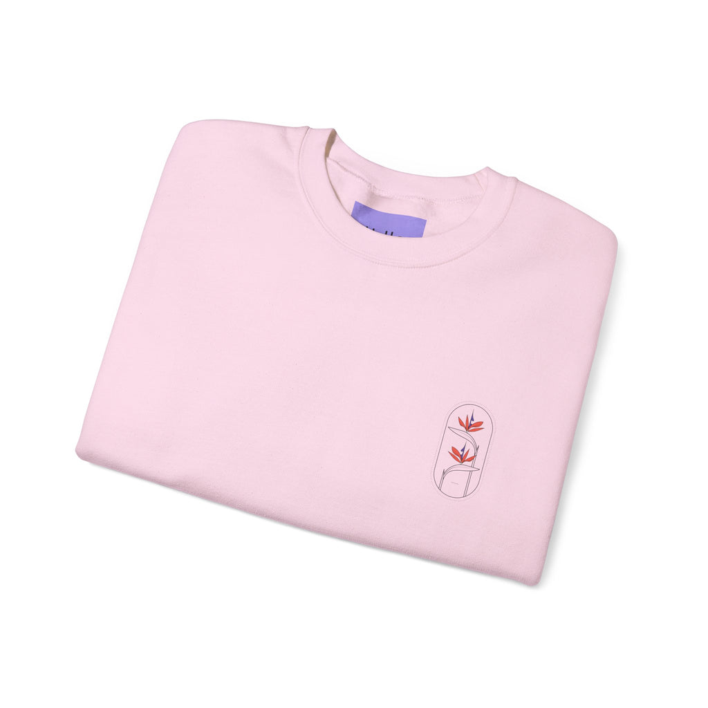 Heliconia Flower Crewneck Sweatshirt — Tropical Botanical Design
