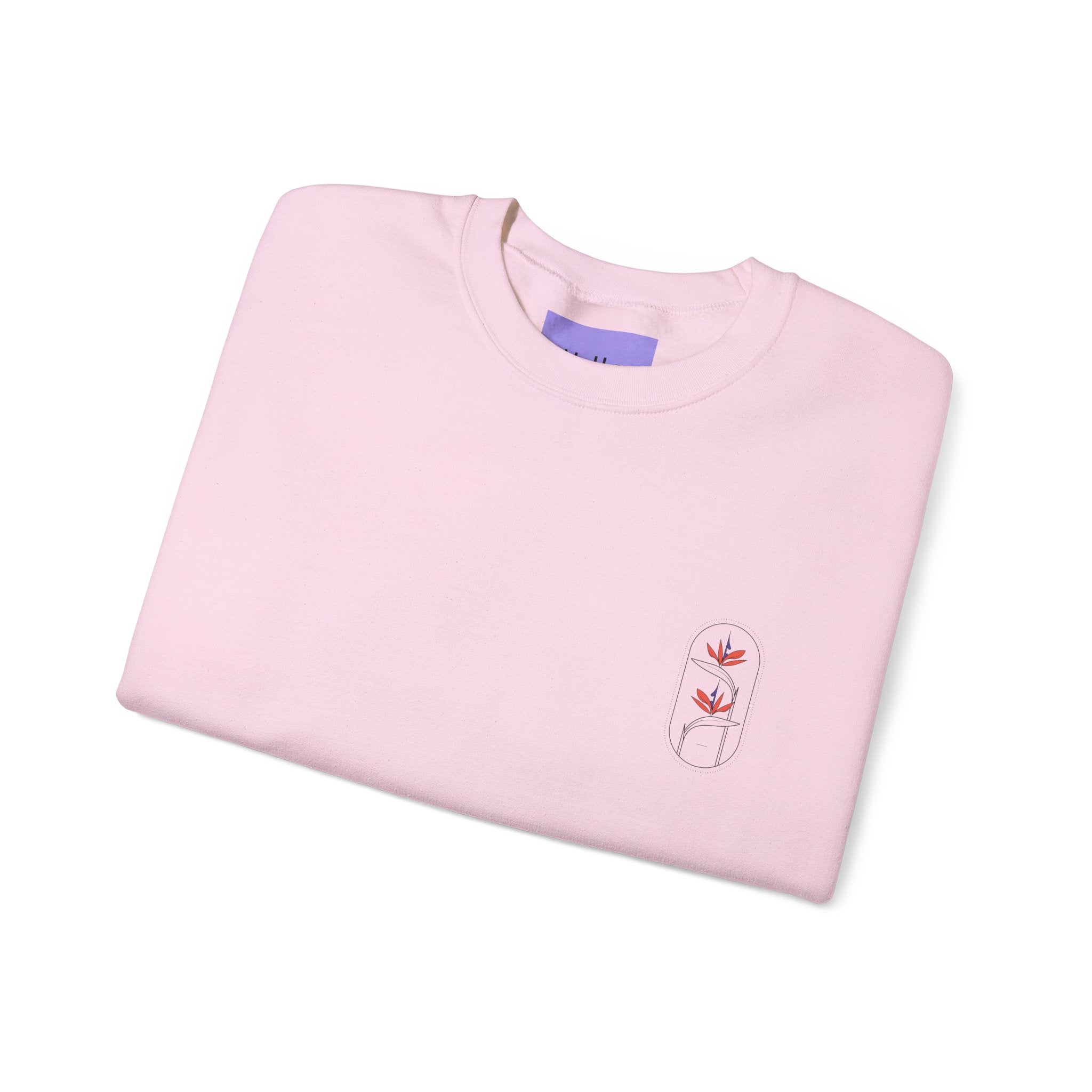 Heliconia Flower Crewneck Sweatshirt — Tropical Botanical Design