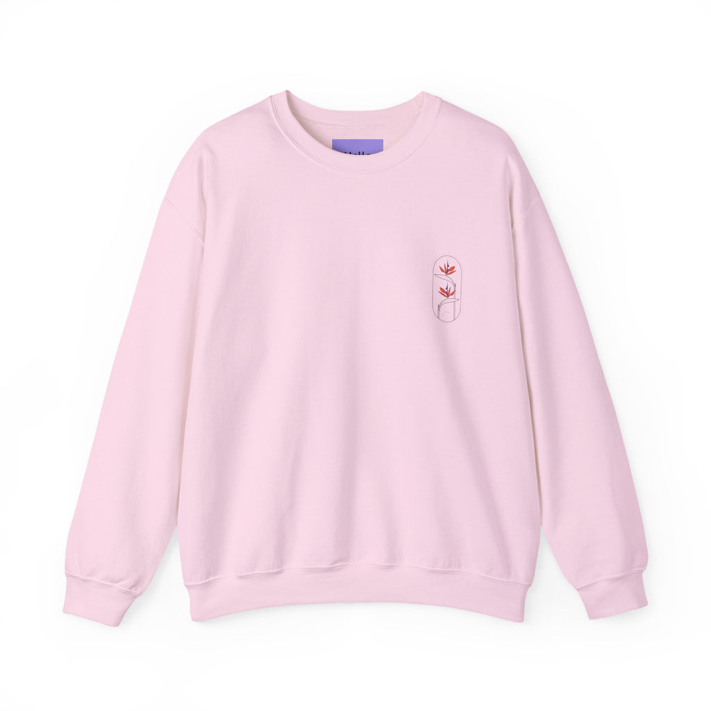 Heliconia Flower Crewneck Sweatshirt — Tropical Botanical Design
